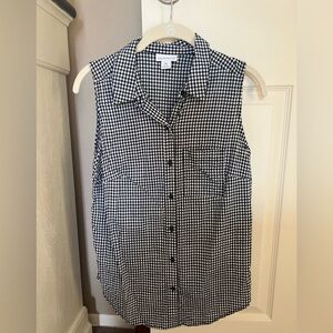 Liz Claiborne-Black and White Gingham Tank Top (NWOT)